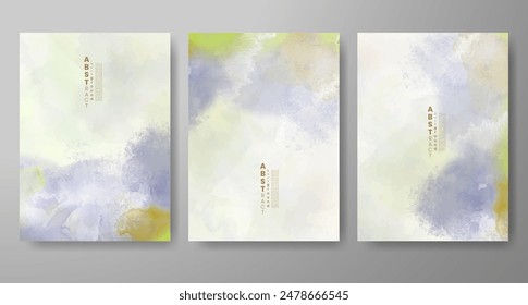 Set of creative hand painted abstract watercolor background. Design for your cover, date, postcard, banner, logo.