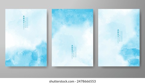 Set of creative hand painted abstract watercolor background. Design for your cover, date, postcard, banner, logo.