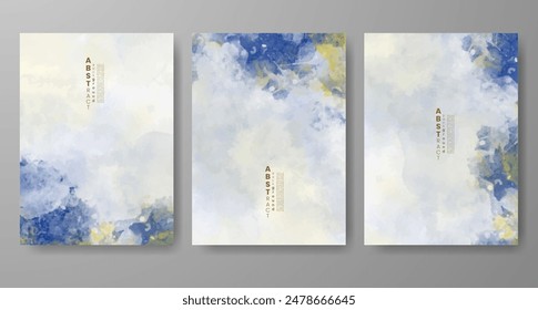 Set von kreativen handgemalten abstrakten Aquarellhintergrund. Design für Ihr Cover, Datum, Postkarte, Banner, Logo.