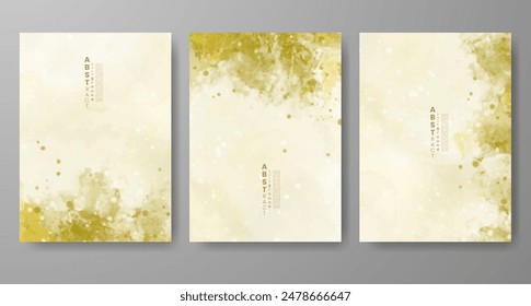 Set of creative hand painted abstract watercolor background. Design for your cover, date, postcard, banner, logo.