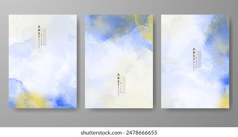 Conjunto de fondo de acuarela abstracto pintado a mano creativo. Diseño para su portada, fecha, postal, Anuncio, logotipo.