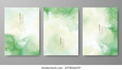 Set of creative hand painted abstract watercolor background. Design for your cover, date, postcard, banner, logo.