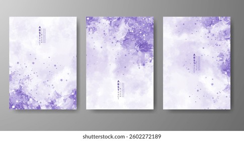 Set of creative hand painted abstract watercolor background. Design for your cover, date, postcard, banner, logo.