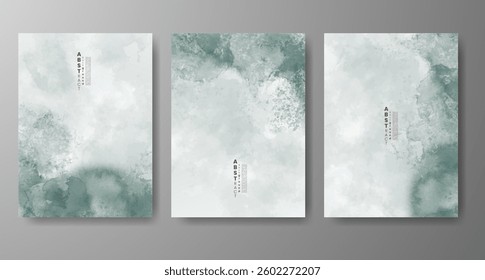 Set of creative hand painted abstract watercolor background. Design for your cover, date, postcard, banner, logo.