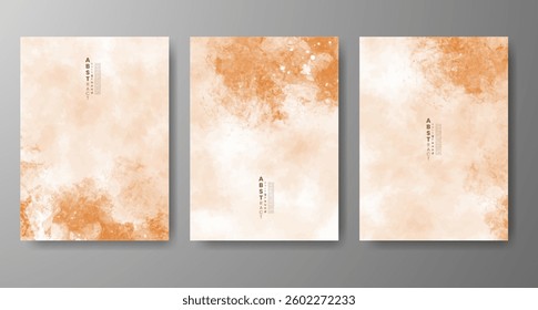 Set of creative hand painted abstract watercolor background. Design for your cover, date, postcard, banner, logo.