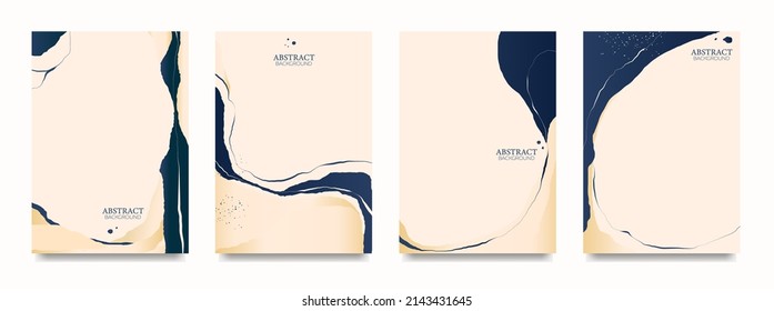 Set of creative, hand-drawn, abstract backgrounds. Vector.