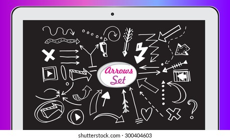 Set of Creative Hand-Drawn Arrows Illustration and Vector Art Perfect for Business Education and Design