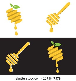 set of creative honey logo with slogan template