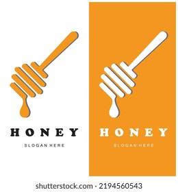 set of creative honey logo with slogan template