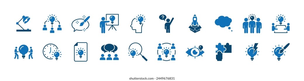 set of creative icons, brainstorm, idea