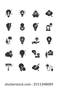 set of creative icons, idea, think