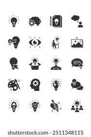 set of creative icons, idea, think