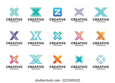 Set of creative initial letter X logo design. Collection of letter X logotype.