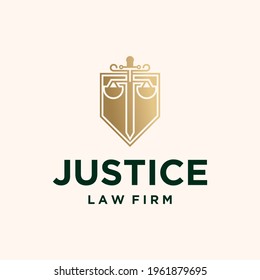 Set creative justice logo in gold