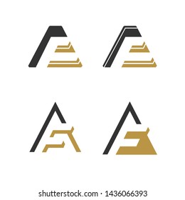 Set of creative letter AF logo, Abstract business logo design template, modern Letter AF Logo template