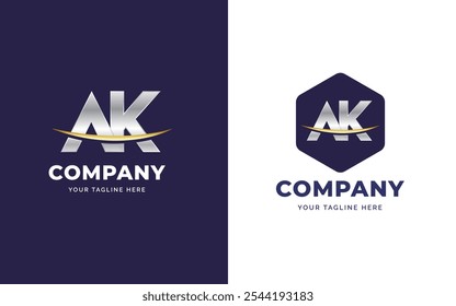 Set of Creative Letter AK Stylish Gradient Logo Inspiration Collection. Elegant Bold and Vibrant Letter AK Monogram Vector Logo Design. AK Character Initial Logo Symbol