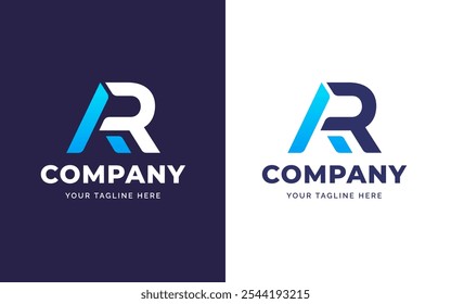 Set of Creative Letter AR Stylish Gradient Logo Inspiration Collection. Gradient Bold and Vibrant Letter AR Monogram Vector Logo Design. AR Character Initial Logo Symbol