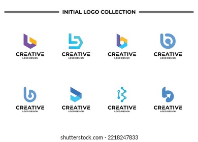 Set of creative letter B logo design template. Business logotype, Brand symbol and Icon abstract.