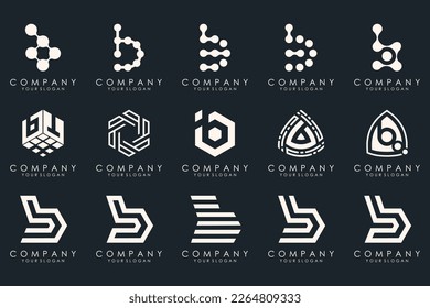 Conjunto de inspiración de diseño vectorial de letra creativa b logo.