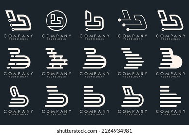 Set of creative letter b logo vector design bundle inspiration.