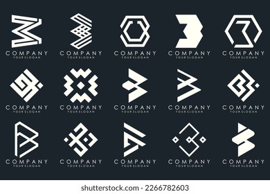 Set von kreativen Buchstaben B Logo Design-Vorlage. Icons für Geschäfte von Luxus, Eleganz, einfach.