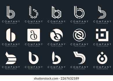 Set of creative letter B logo design template. icons for business of luxury, elegant, simple.