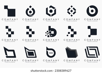 Set of creative letter B logo design template. icons for business of luxury, elegant, simple.