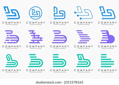 Conjunto de inspiración de diseño vectorial de letra creativa b logo.