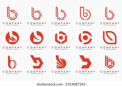 Set of creative letter B logo design template. icons for business of luxury, elegant, simple.