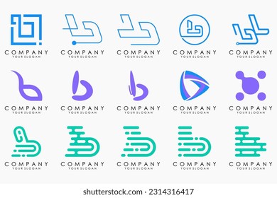Conjunto de inspiración de diseño vectorial de letra creativa b logo.