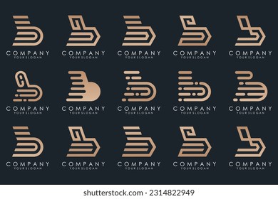 Set von kreativem Buchstaben b Logo, Vektordesign-Paket Inspiration.
