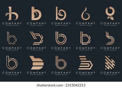Set von kreativem Buchstaben b Logo, Vektordesign-Paket Inspiration.
