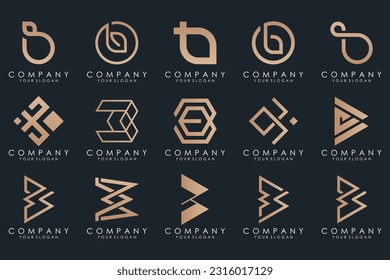 Set of creative letter B logo design template. icons for business of luxury, elegant, simple.