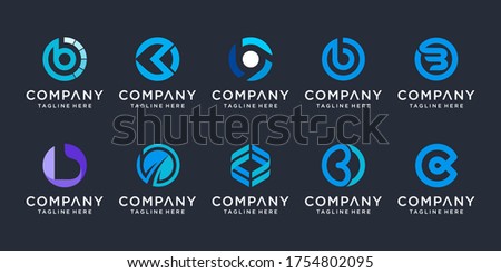 Set of creative letter B logo design template. icons for business of luxury, elegant, simple.