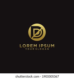 Set of creative letter d logo design collection with golden colour, for company and business. Premium Vector. part 3