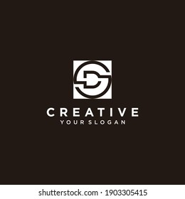 Conjunto de creativa colección de diseño de carta d logo con interesante color, para empresas y negocios. Vector Premium. parte 5