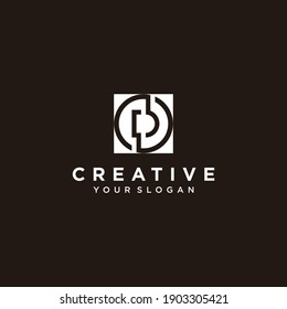 Conjunto de creativa colección de diseño de carta d logo con interesante color, para empresas y negocios. Vector Premium. parte 2