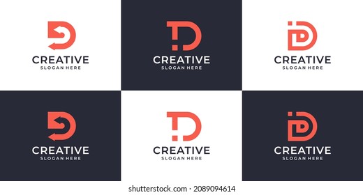 Set of creative letter d logo design bundle