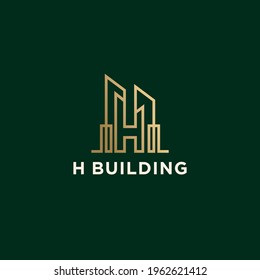 Establecer letra creativa h home, logotipo inmobiliario