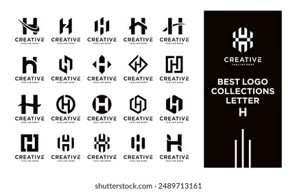 set of creative letter H logo design templates