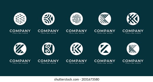 Set von Creative Letter k Logo Design Templates