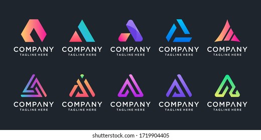 Set von kreativem Brief Eine Logo-Design-Vorlage. Icons für Geschäfte von Luxus, Eleganz, einfach.