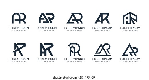 set of creative letter a and letter r design template. icons for business of consulting,technology.