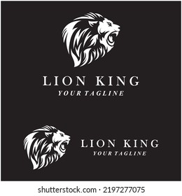 set of creative lion logo with slogan template