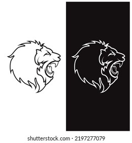 set of creative lion logo with slogan template