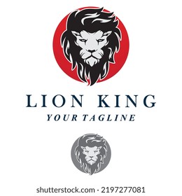 set of creative lion logo with slogan template
