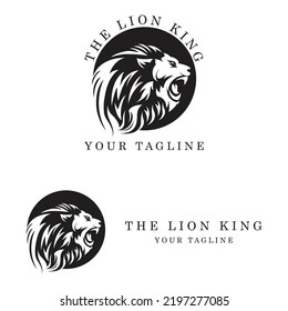 set of creative lion logo with slogan template