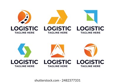 Set of creative logistic logo design