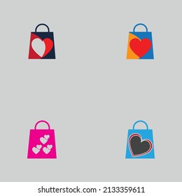 conjunto de vectores del logo de Creative Love Shopping 