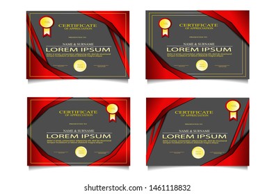 set of creative luxury certificate appretiation award template with modern design.